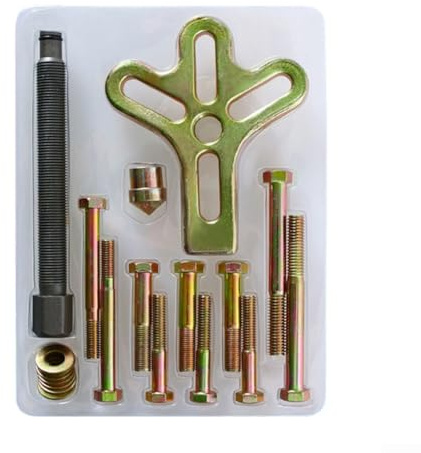 Lot de 13 extracteurs de volant automobiles robustes en acier au chrome vanadium avec revêtement noir pour démontage de volant de moto et camion