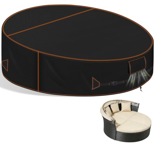 Khongoo Sonneninsel Abdeckung Rund, 230 x 90/50cm, Schwarz