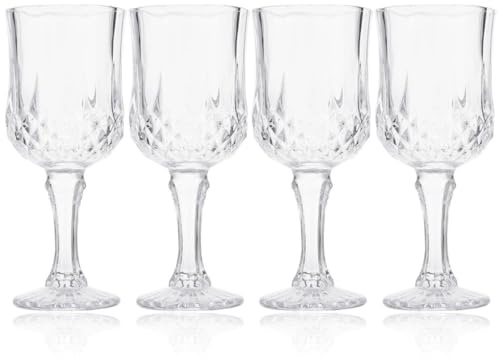 Genérico Copas de Vino sin Plomo 4 Piezas, Vidrio Transparente, Tamaño Pequeño, Multifunción para Vino Tinto, Champán y Cócteles, Ideales para Hogar, Fiestas y Eventos Obsequios