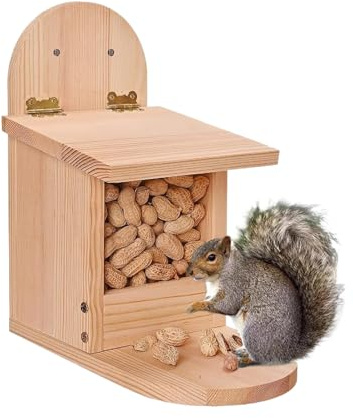 Eichhörnchenfutterspender aus Holz - Nussspender im Freien, Haus für Wildtiere im Hinterhof | Bodenmontage-Selektor hängende Holzkomponente Anim-Esstation