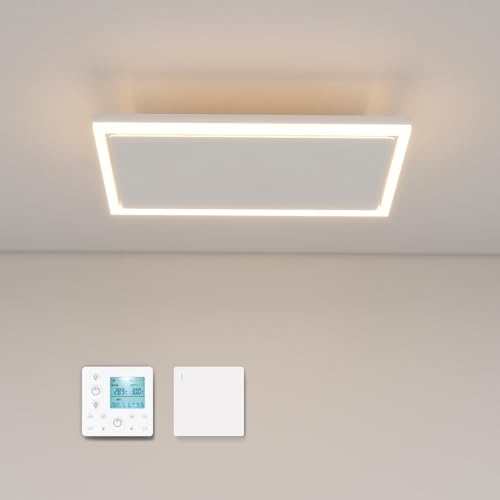 Calefactor infrarrojo de techo de 790 W, calefactor infrarrojo de con luz LED, calefactor radiante de con termostato y mando a distancia, calefactor eléctrico, panel calefactor, radiador
