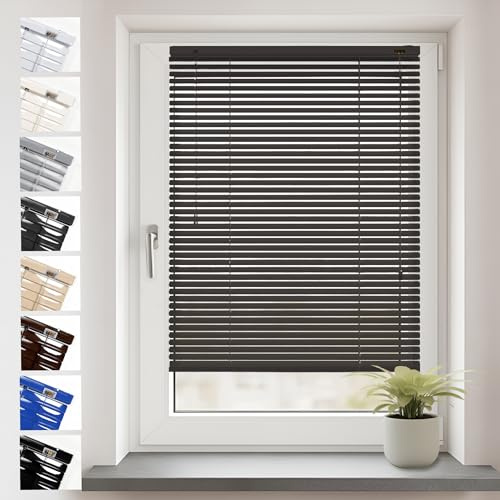 Sonello Aluminium Jalousien Fenster Ohne Bohren 50x130cm Anthrazit Klemmfix | Blickdicht, Sichtschutz, Sonnenschutz für Fenster/Türen, Schalosien, Montage mit und ohne Bohren, Jalousien mit Klemmklips