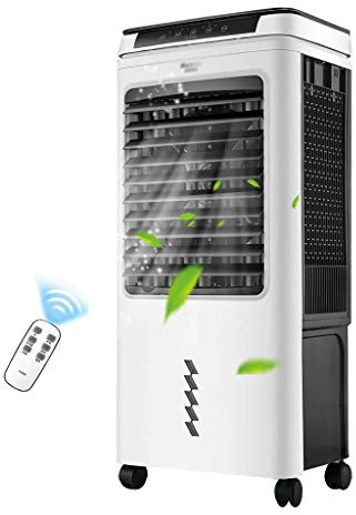 Refroidisseur d'air portable, 16000 BTU avec écran à distance et LED, 3 vitesses de ventilateur, minuterie 24H, climatisation d'évaporation silencieuse pour la chambre de bureau à domicile, mobilité f