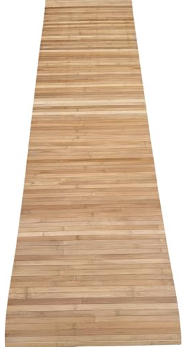 LaVelahome Tappeto bamboo a METRAGGIO vari colori disponibili ANTISCIVOLO (cucina bagno camera sauna) (Legno Chiaro)