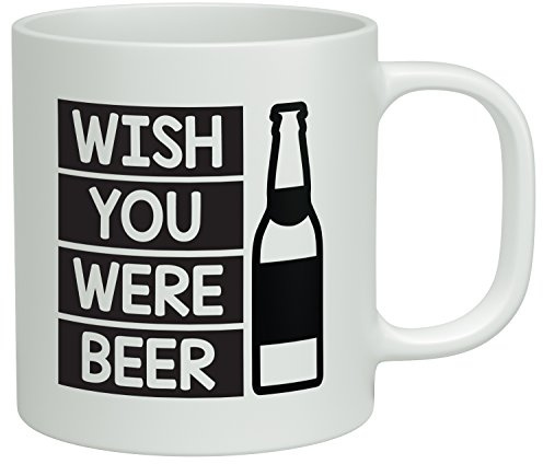 Shopagift Wish you were Beer Funny White 10oz Novelty Gift Mug Cup