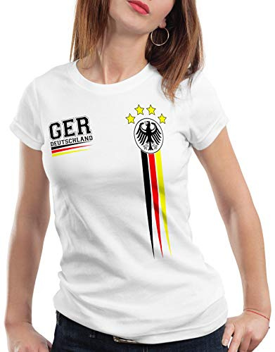 style3 Tyskland dam t-shirt Tyskland fotboll VM 2022 jersey, Vit, M
