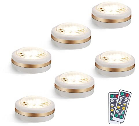 LEASTYLE Puck Lights with Remote,Wireless Under Cabinet Lighting Battery Operated,Nightlight with Adjustable Brightness and Timer,Under Counter Light for Kitchen,Bedroom,Closet,Display,Bookshelf