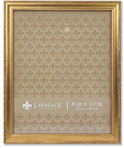 Lawrence Frames Classic Bead Picture Frame, 8x10, Gold