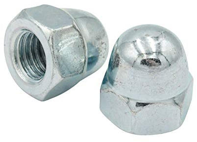 D2D | VPE: 50 Stück - Sechskant Hutmuttern - Größe: M6 - DIN 1587 - hohe Form - galvanisch verzinkt Güteklasse 6 - Ziermuttern