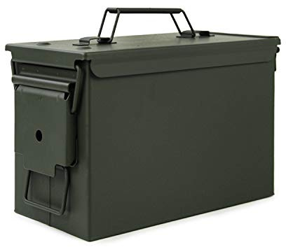 GUGULUZA Scatola per Munizioni Cassetta in Metallo con Guarnizioni, Cassa in Stile Militare，verde militare - .50 CAL