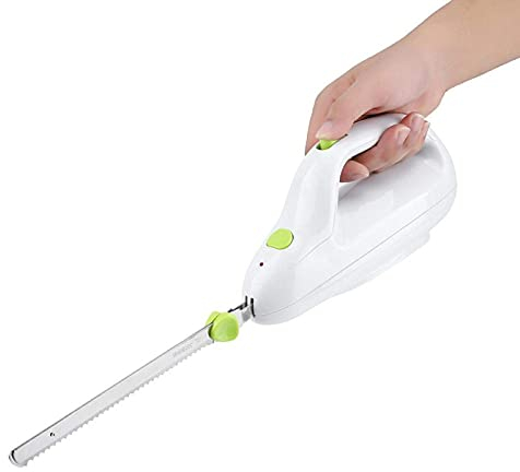 Mutuer Coltello elettrico, coltello da pane elettrico da cucina Tagliacarne automatico per toast Lama in acciaio inossidabile per intaglio di carni, pollame, pane (220-240V)
