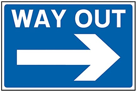 Way Out Sign - Right Arrow - 600mm x 400mm - 3mm Foamed PVC Board - Weatherproof Exit Direction Sign for Roads & Car Parks