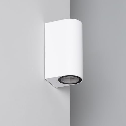 LEDKIA LIGHTING Aplique de Pared Exterior Iluminación Doble Cara Gala Blanco Blanco GU10