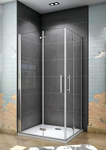 Aica Sanitär 90x90cm Duschkabine Eckeinstieg Dusche Duschwand Duschabtrennung Falttür H185cm