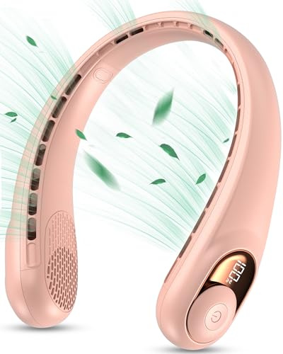 KIDEE Portable Neck Fan, Neck Fans Rechargeable for Women Men, 4000mAh Cooling Personal Bladeless Fan, USB Wearable Neck Fan for Indoor Outdoor