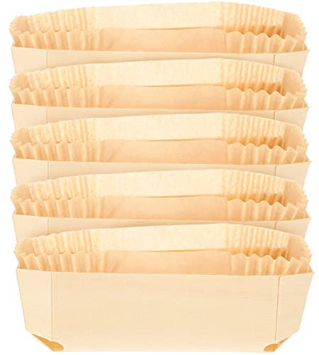 BESTonZON Holzbackformen Set Mit Papiereinlage Hitzebeständige Kuchenverpackungsbox Rechteckige Toastformen Bäckerei Backformen Brotlaibpfanne