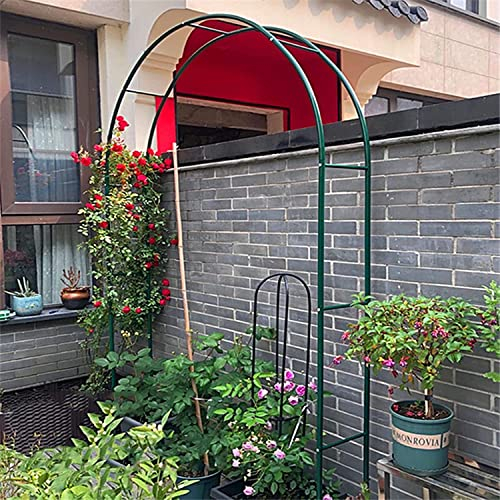 ZWPILY Rankgitter Gartenbogen Rosenbogen Aus Metall Hochzeitsbogen Freistehend Torbogen Rankgitter Für Verschiedene Kletterpflanzen, Laubengang Rankgestell Mit Sockel,Grün,300x220x40CM