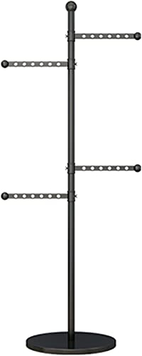 Garderobenständer, Kleiderständer, Standgarderobe, Goldener Garderobenständer, freistehend mit 4 Kleiderbügeln, Verstellbarer Kleider-Organizer, Aufbewahrung, Metall-Garderobenstän