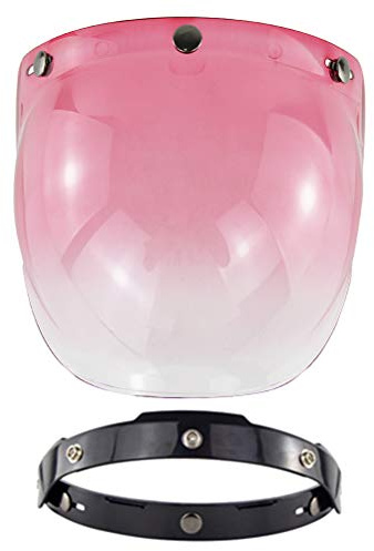 VBESTLIFE Visière de Casque Ouvert Visière de Casque de Moto Visière à Bulles Accessoire de Casques de Moto (Rose)