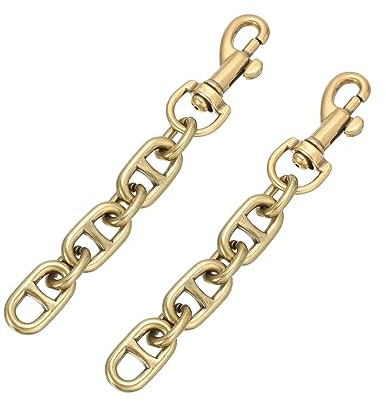 sourcing map Geldbörsen-Gurtverlängerung, 2 Stück, 12 cm, Legierung, kurze Kette, Ersatz für Damen, Clutch, Handtasche, Schultertasche (Bronze)