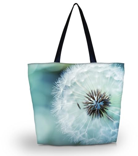 AOKSUNOVA Einkaufstasche Faltbar mit Reißverschluss Groß Stoffbeutel Bedruckt Shopping Bag Damen