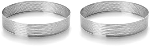 LACOR 68540 Cercle Rond perforé Acier Inoxydable Gris 20 cm (Lot de 2)