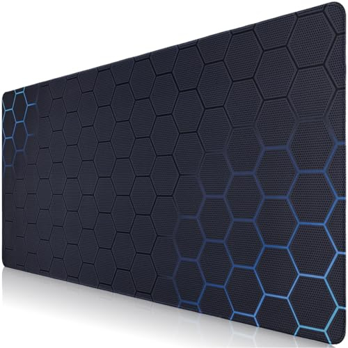 Sevenpers Gaming Mauspad,XXL 900x400mm Hexagonalmuster Mauspad | Wabenmuster Mousepad für präzise Maussteuerung,Stabiles und langlebiges Tastaturpad für Büro/Arbeitszimmer/Game