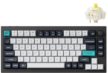 Keychron Q1 Max RGB QMK/VIA Custom Mechanical Keyboard, Hot-Swappable Full Metal Programmable Knob with Gateron Jupiter Banana Switch, 2.4 GHz/Bluetooth/Wired Gaming Keyboard for Mac Windows Linux