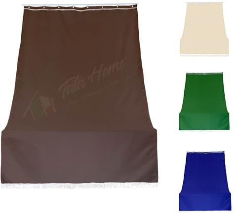 Tenda da Sole con Anelli per Esterno Tenda Parasole a Caduta Per Balcone Tessuto Resistente Tinta Unita Lavabile 140x300 cm Marrone