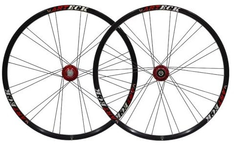 LSRRYD 26 Zoll Laufradsatz Mountainbike Scheibenbremse Kassette Lagernaben Schnellspanner MTB Laufrad Doppelwandige Felgen Laufrad Satz Für Fahrräder (Color : Black-red, Size : 26inch)