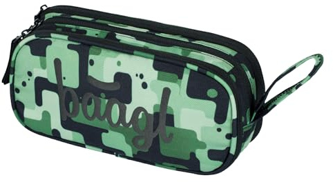 Baagl Federmäppchen Federmappe mit 3 Fächer Mädchen Jungen Kinder - Green | Das Eggy Mäppchen und die Schule Federtasche für Teenager eignen sich hervorragend als praktisches Etui für den Alltag.