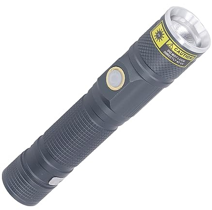 FTVOGUE Lampe de Poche à Lumière Noire, Opération à Une Main, en Alliage d'aluminium, Lumière Noire 365nm pour Voiture
