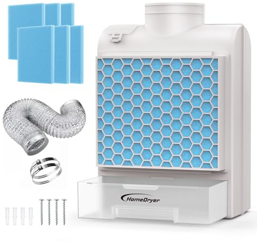 3 in 1 Indoor Dryer Vent Kit, Dryer Vent Box With Stainless Steel Screen Filter, Enhanced Air Quality Water Drawer System,Plus 6 Extra Polyester Filters for Electric Clothes Dryers-2025 New Upgrade
