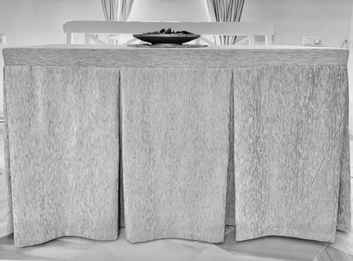 Falda o Ropa de Camilla Valeria en Chenilla 120x70x72 y a Medida (Gris Plata)