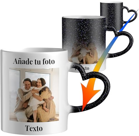 CWYW Tasse magique personnalisée Tasse à café personnalisée avec photo Impression double face Tasse à couleur changeante Nouveauté Cadeaux personnalisés pour anniversaire Fête des mères Noël 11oz