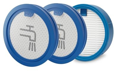 AEG Performance Kit Filter für Akku Staubsauger AP6 und AP82 Modelle/Filtersystem aus 2x Vormotorfilter, 1x Hygienefilter/waschbar/Blau-Weiß / ESKW6
