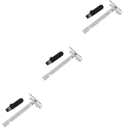 Mikinona 3stücke Double Safety Für Sanftes Rasieren Vintage Rasierer Bürste Manuell Für Herren Und Damen Ohne Klingen Weiße Ausführung