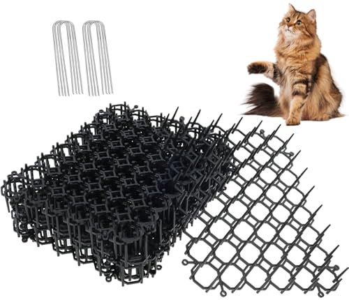 QYVFLIZ 12 PCS Cat Scat Mat With Spikes, ABS Plastic Pet and Dog Deterrent Prickle Mat for Indoor Outdoor Garden Home,15.5 * 20cm