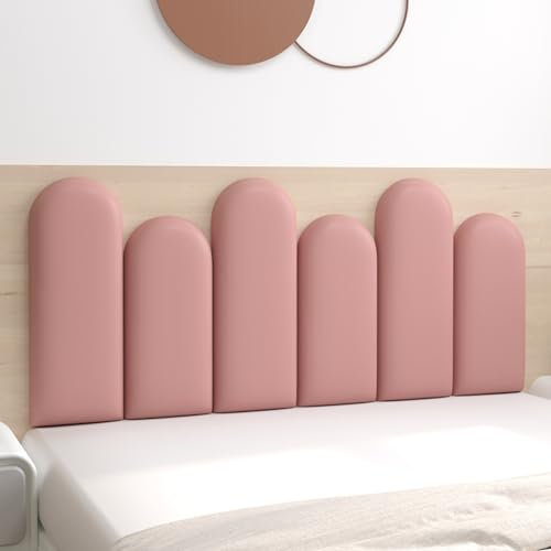 3D-Antikollisions-Wandpolster für Kinder, schützende Wandpaneele am Bett, selbstklebender wasserdichter Wandaufkleber aus technischem Stoff für das Wohnzimmer im Schlafzimmer (Farbe: Rosa, Größe: 1,