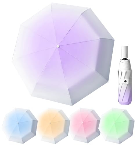 EEPLUYTY Regenschirme, Automatischer Regenschirm, Taschenschirm Auf-Zu-Automatik Mit 8 Rippen, Regenschirm Sturmfest, Regenschirm Mit Uv Schutz, Automatisches Öffnen Und Schließen
