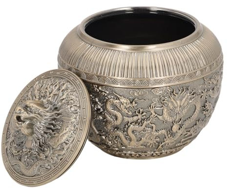 ZJchao Teebehälter, AuldHome Emaille-Teedose für Schwarzen Tee, Große Moderne Teeaufbewahrung Im Bauernhausstil für die Küche mit Luftdicht Verschlossenem Deckel, Antik-Bronze-Optik,