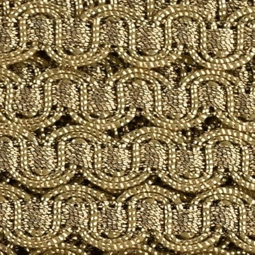 2 Meter Metallisiertes Zierband 1 cm breit Farbe Lurex- bronze Bordüre Brokat Goldborte Schmuckband Lurexband Spitze für Kissen Kleidung Kostüme Lampenschirme Gardinen DIY Nähen uzw.