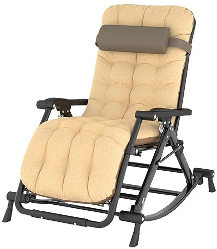 Verstellbarer Zero Gravity Loungesessel mit abnehmbarem Kissen und Kopfstütze, faltbar, Liegestuhl für Terrasse, Rasen, Strand, Deck, Outdoor, Liegestuhl (gelb)