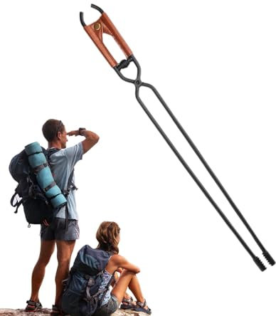 Utensili da per esterni, pinze per caminetto, infradito per legno di fuoco lungo in metallo, tipti di giornali pesanti, strumenti portatili per caminetto da campeggio per uso interno e