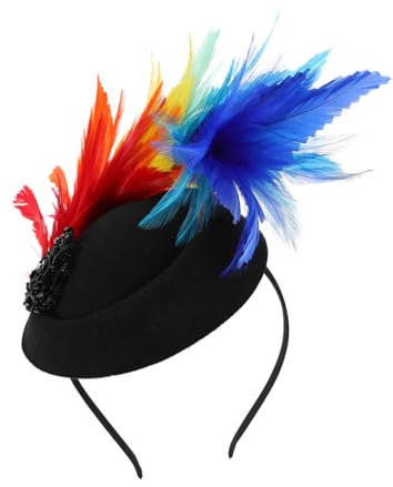 Healvian Serre-tête à Plumes pour Carnaval Bandeau de Bal Coiffe de Mariage Accessoire de Tête pour Fête Serre-tête Chic pour Femme