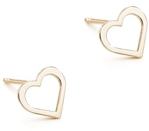 Clous d'oreilles cœur en or jaune 18 carats – Boucles discrètes femme élégante –0.69 gr original or 750 – Salia Gold Paris