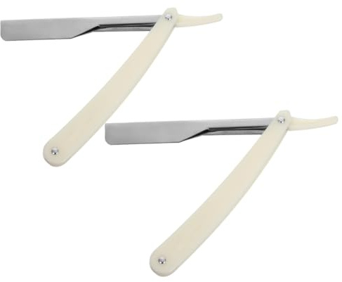 PACKOVE Rasoir Manuel en pour Homme 2 Pcs Rasoir de Sécurité Vintage à Bord Droit Accessoire de Barbier