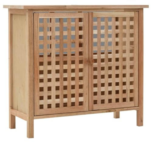 Mueble para Lavabo de Madera Maciza de Nogal, Almacenamiento para Baño con Diseño Elegante, Duradero y Fácil de Montar, Estilo, Solución de Almacenamiento Ideal, Mueble para