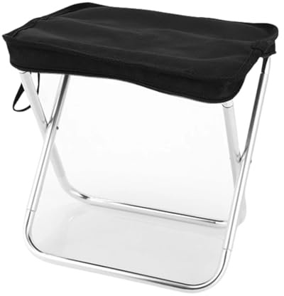 Outdoor Camping Hocker Klapp Angeln Stuhl Mit Tragbare Tasche Aluminium Legierung Picknick BBQ Mini Sitz(Black)
