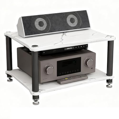 2/3/4-stufiges HiFi-Rack, Professionelles Audio-Rack, Geräteschrank Mit Mehreren Ablagen Für Heimkino, Studioequipment Und AV-Receiver(Weiß,60 * 48 * 36cm(2Tier))